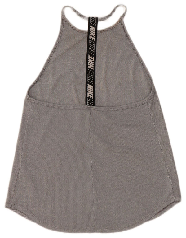 Nike Womens Dri Fit Graphic Vest Top UK 8 Small Grey Colourblock Poliéster