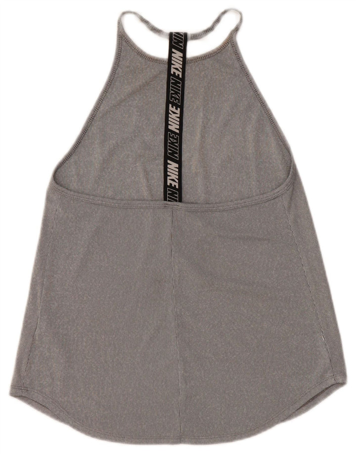 Nike Womens Dri Fit Graphic Vest Top UK 8 Small Grey Colourblock Poliéster