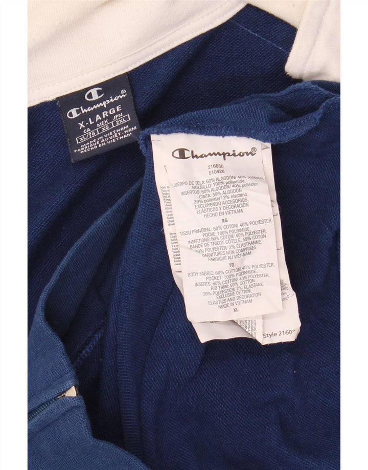 CHAMPION Jaqueta masculina de agasalho XL azul colorblock algodão