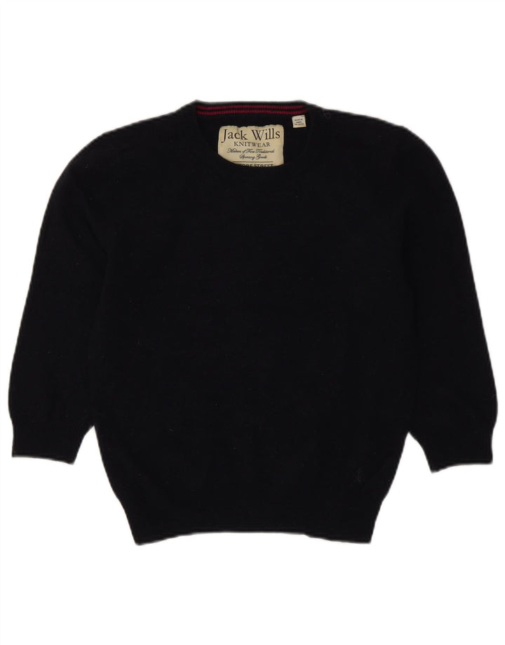 Suéter feminino Jack Wills com gola redonda e gola redonda Reino Unido 12 médio azul marinho