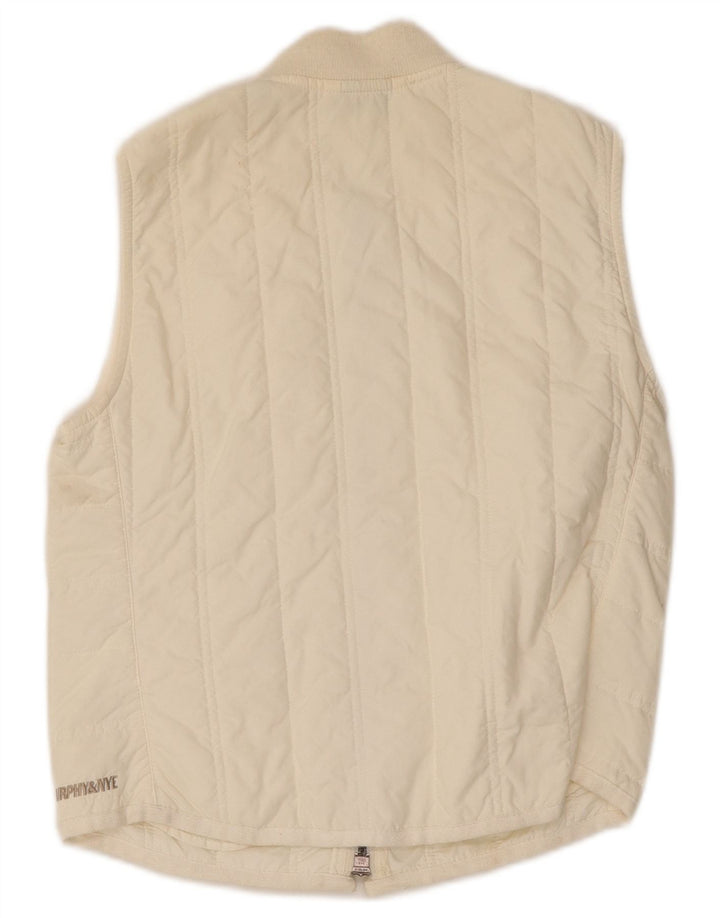 Colete acolchoado feminino Murphy & Nye UK 10 pequeno off white poliamida