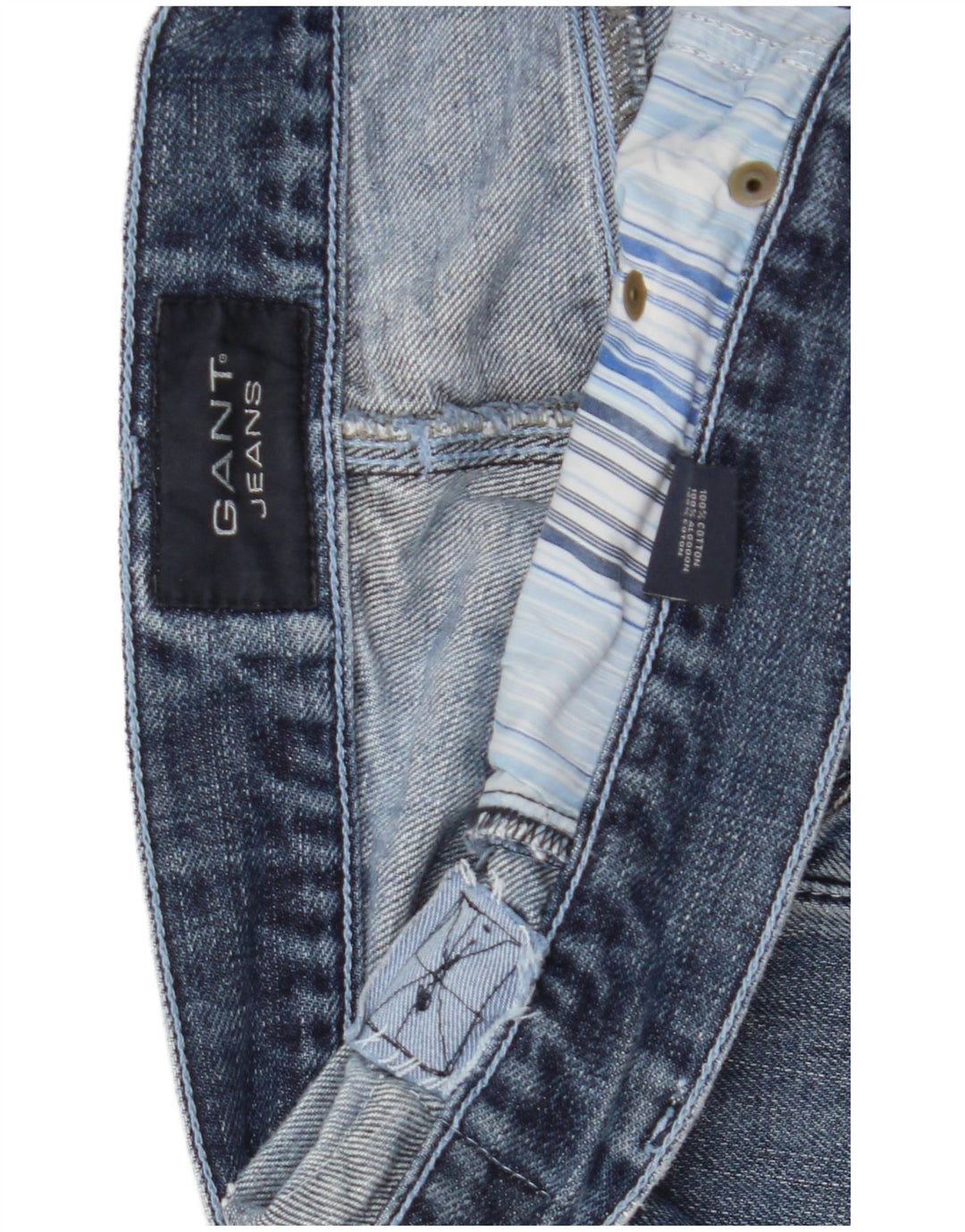 Gant Mens Straight Jeans W40 L32 Azul Algodão
