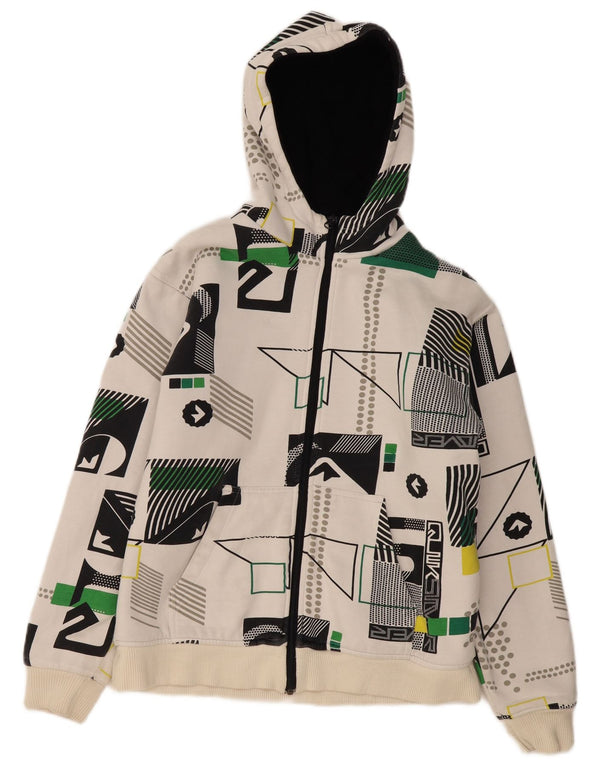 Suéter Quiksilver Boys Graphic Zip com capuz 15-16 anos branco geométrico