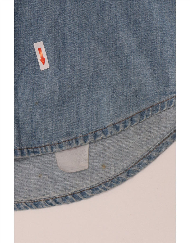 Camisa jeans masculina Carrera grande algodão azul