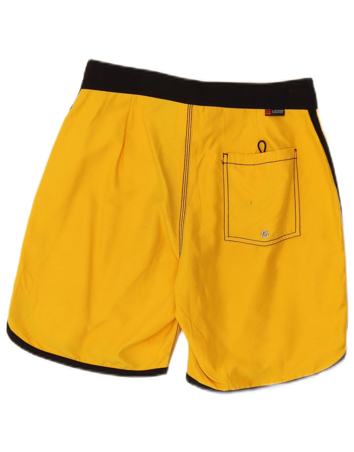Shorts de natação masculino Vans pequeno amarelo colorblock poliéster