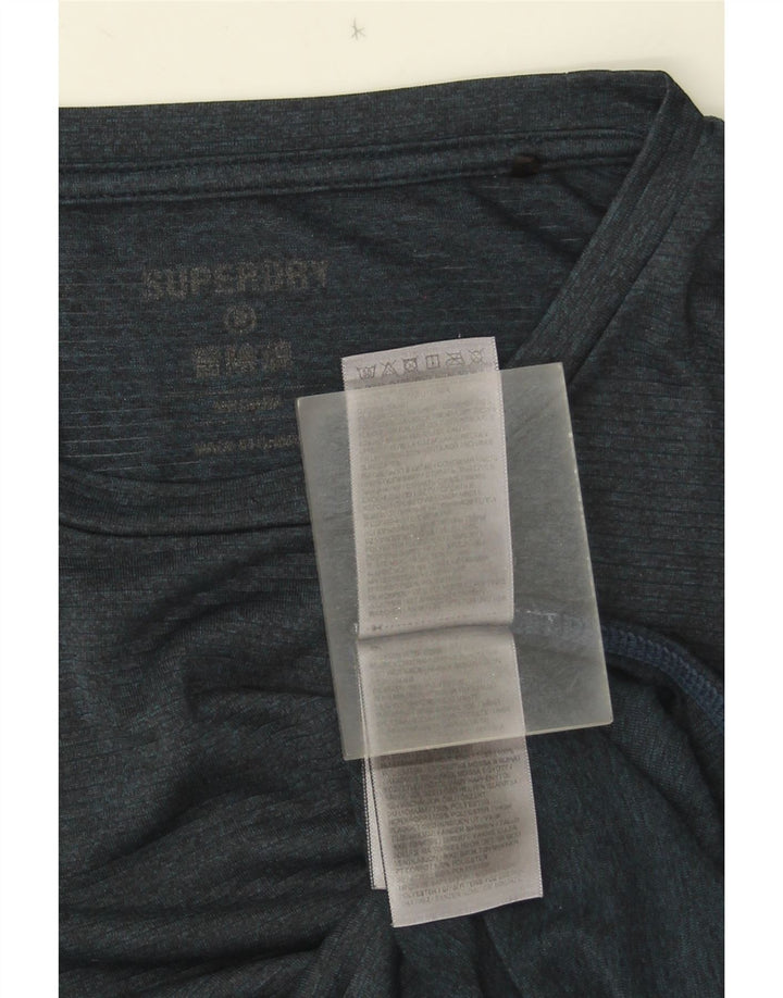 Camiseta masculina Superdry Top médio azul marinho poliéster