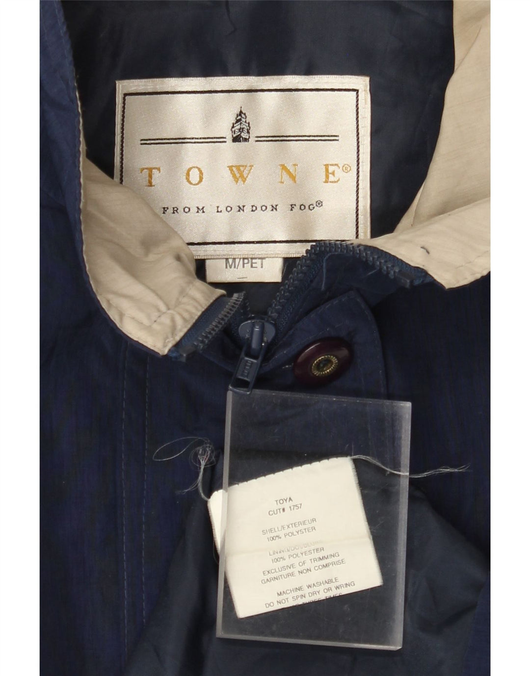 Casaco corta-vento feminino Towne oversized LONDON FOG Reino Unido 14 azul marinho médio