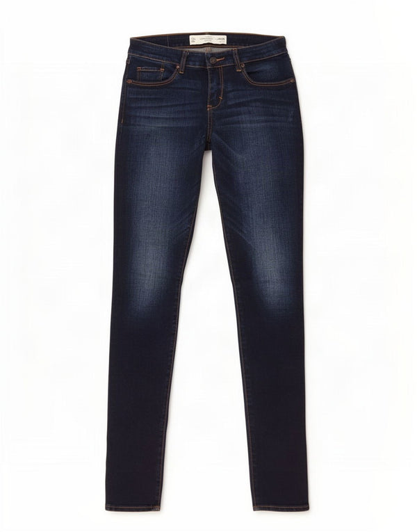 Calça jeans skinny feminina Abercrombie & Fitch US 2 XS W26 L33 azul marinho algodão