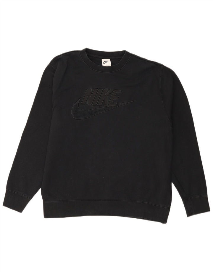 Nike masculino gráfico moletom jumper médio algodão preto