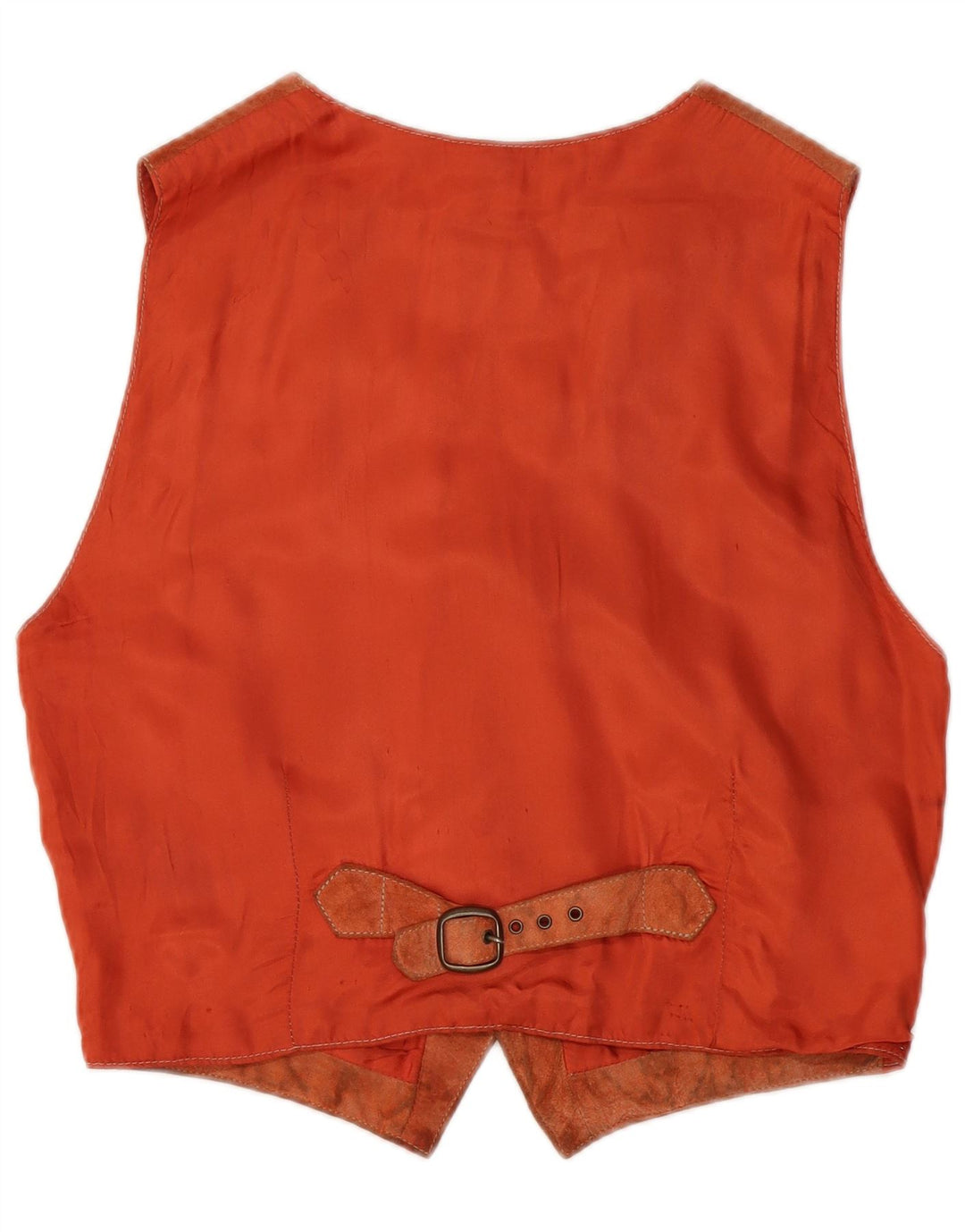 Colete masculino vintage de camurça pequeno couro marrom