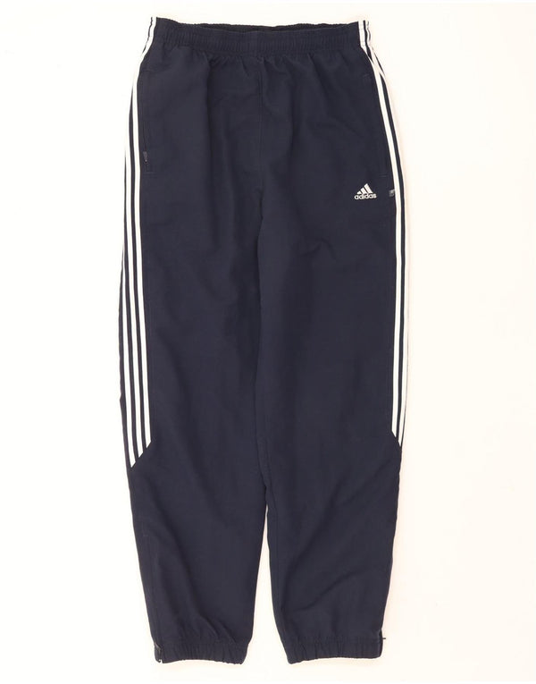 Calça de treino feminina Adidas Joggers UK 10 pequeno azul marinho poliéster