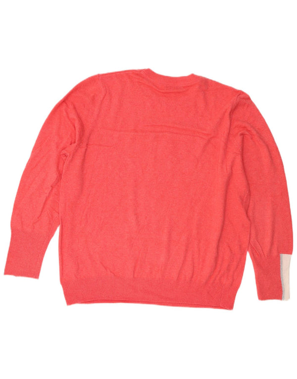 Suéter feminino MINT VELVET com gola redonda UK 18 XL rosa colorblock