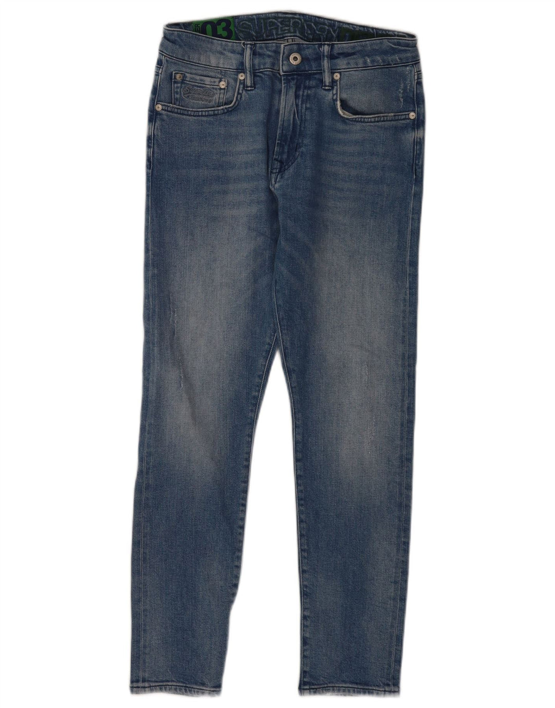 Jeans Superdry Masculino Slim W30 L27 Azul Algodão