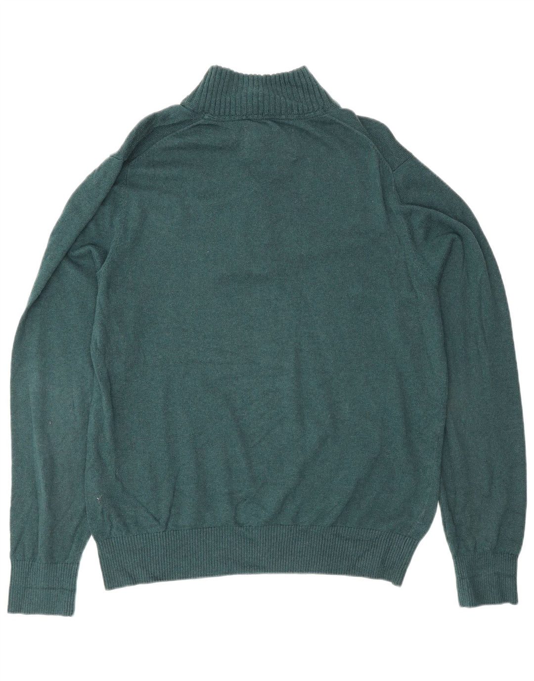 Suéter masculino Eddie Bauer com zíper e gola em algodão verde médio