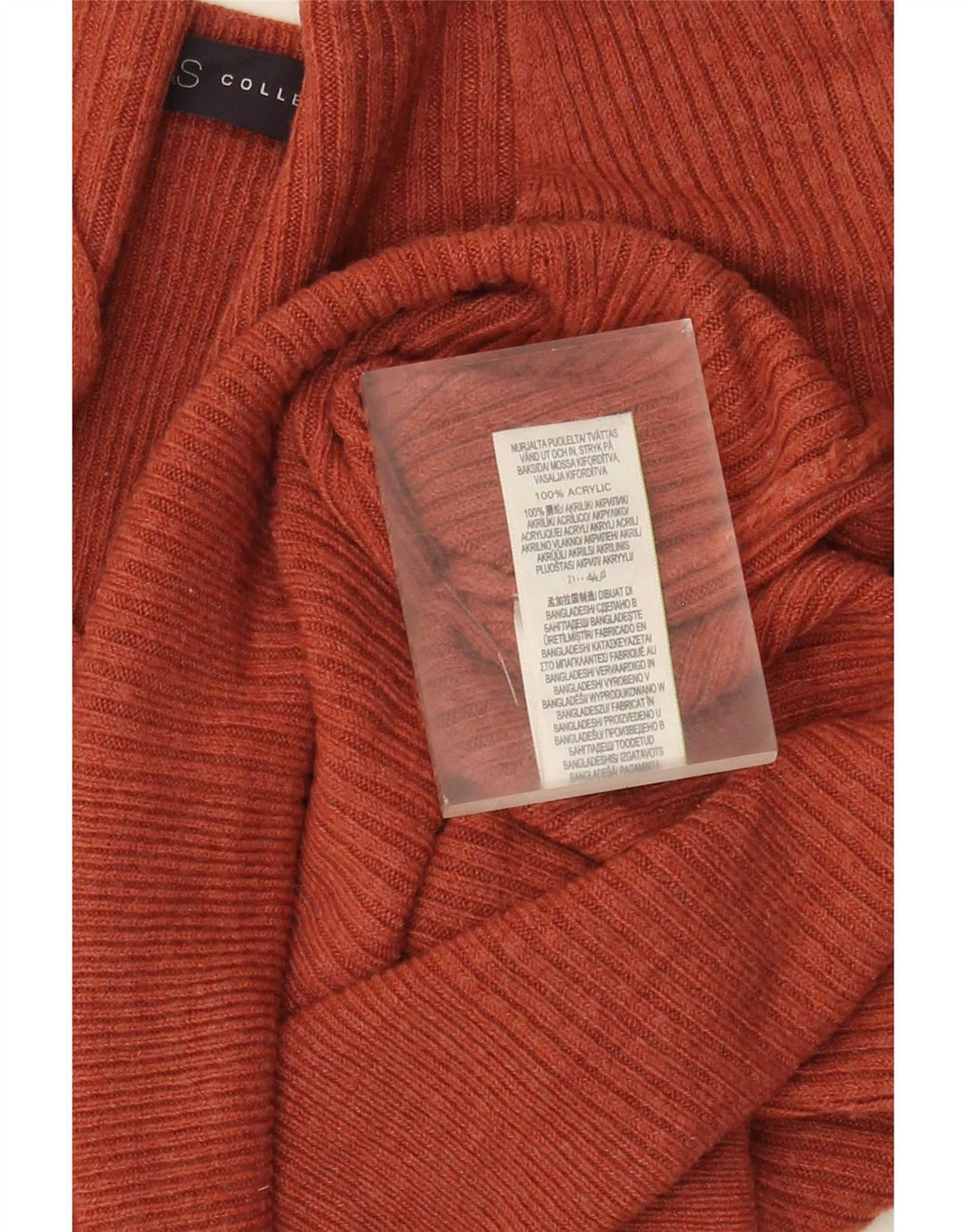 Suéter feminino Marks & Spencer com decote em V Reino Unido 12 acrílico laranja médio