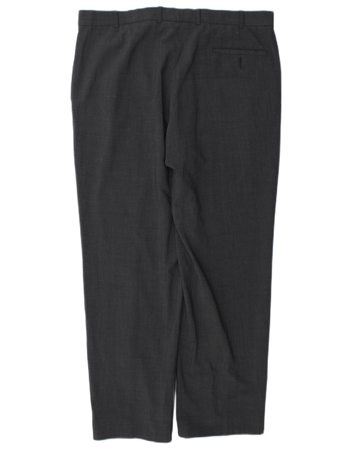 Calça masculina Marks & Spencer sob medida W38 L31 poliéster cinza