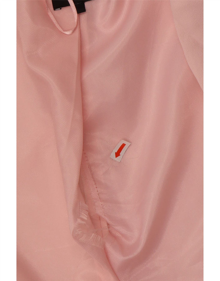 Jaqueta blazer feminina Zara com 2 botões UK 10 poliéster rosa pequeno