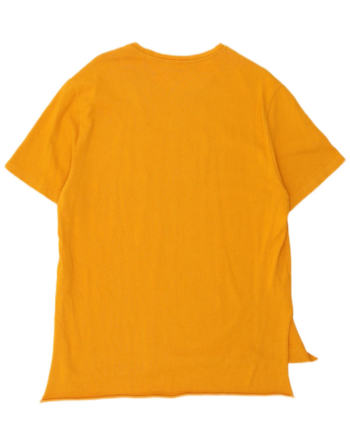 Túnica feminina Benetton UK 14 algodão amarelo médio