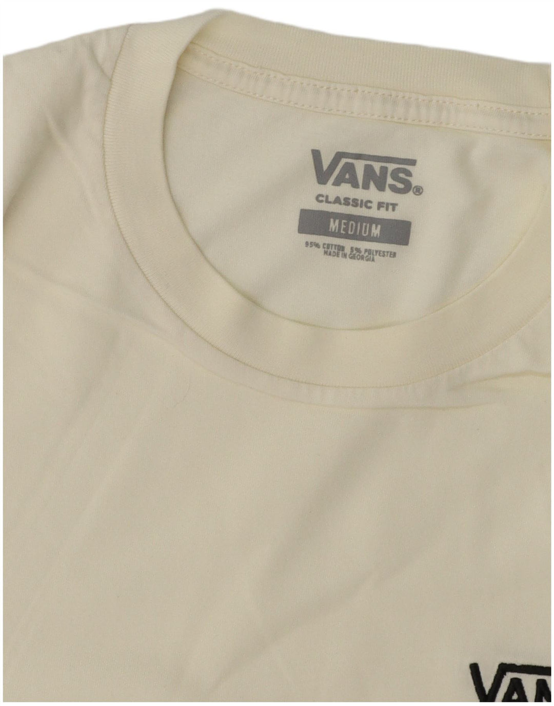 Camiseta masculina VANS Classic Fit Top médio off white algodão colorblock