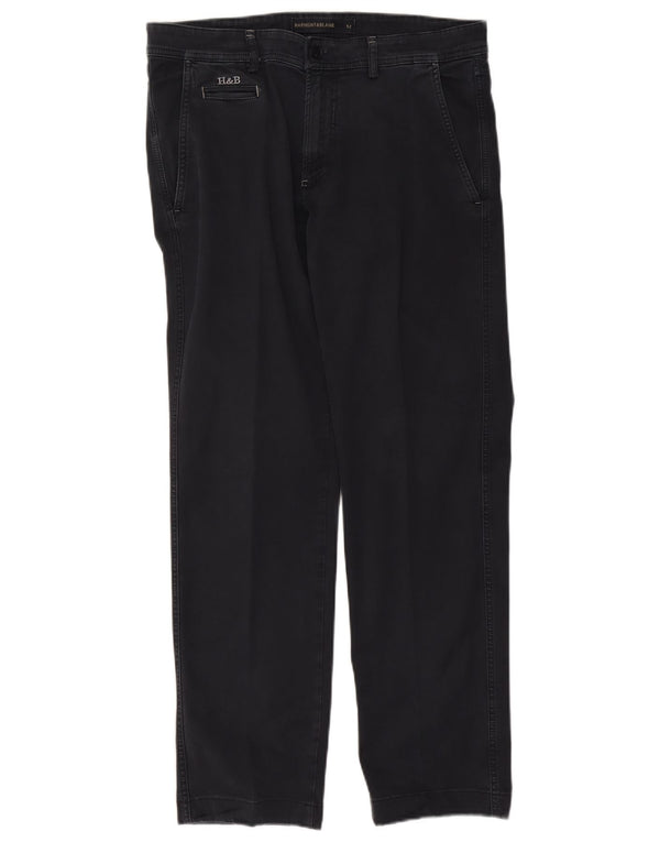 Calça chino reta masculina Harmont & Blaine IT 52 XL W38 L30 azul marinho