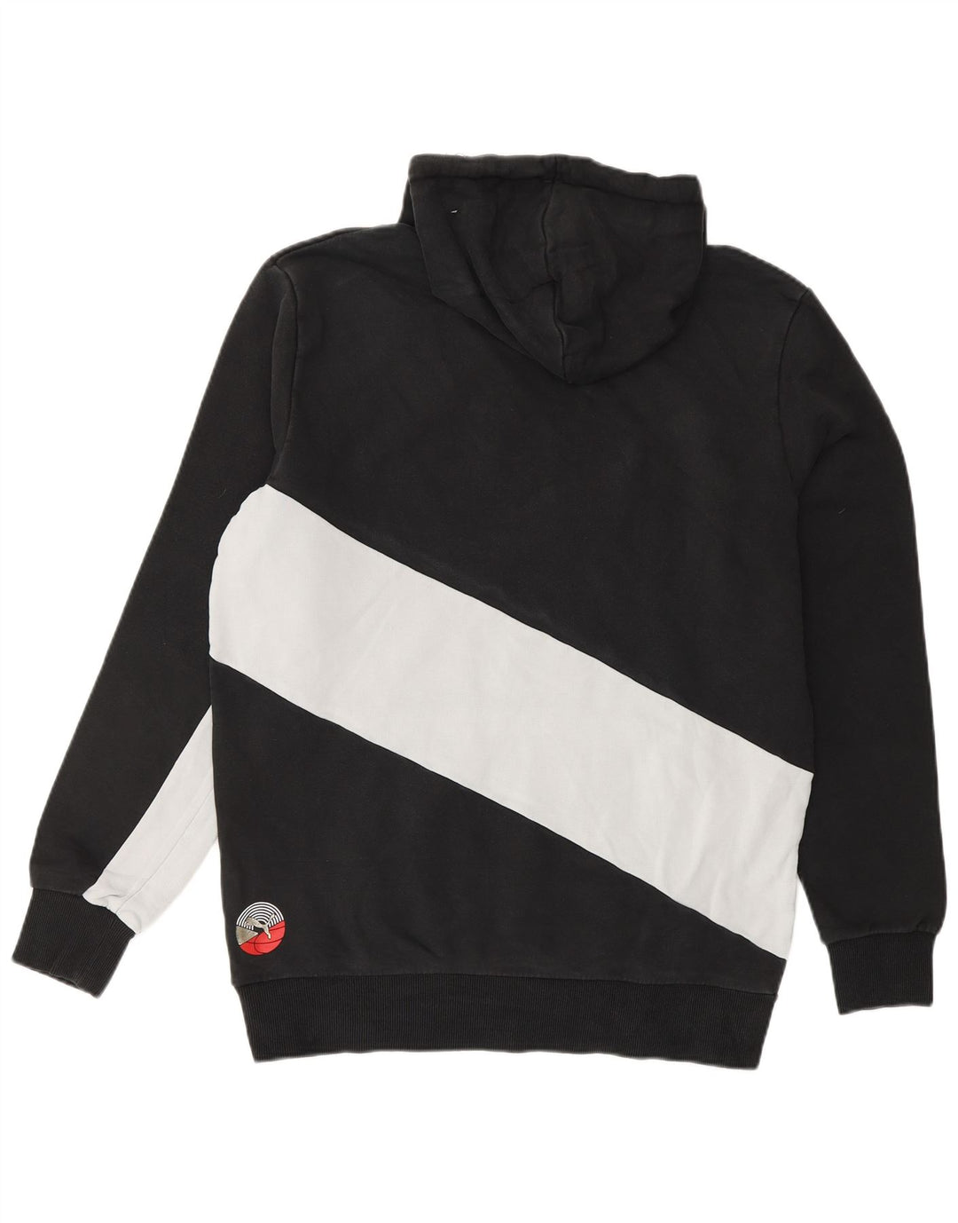 PUMA Mens Hoodie Jumper Médio Preto Colorblock Algodão