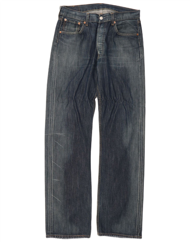 Calça jeans feminina Levi's 501 Straight W34 L36 azul algodão
