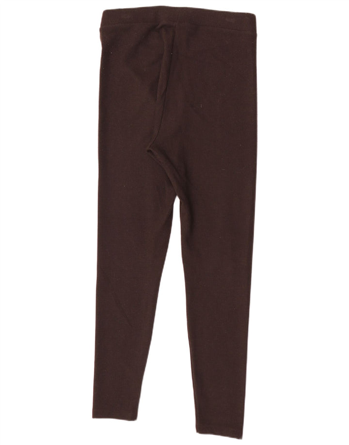Leggings regulares femininas Marks & Spencer Reino Unido 12 poliéster marrom médio