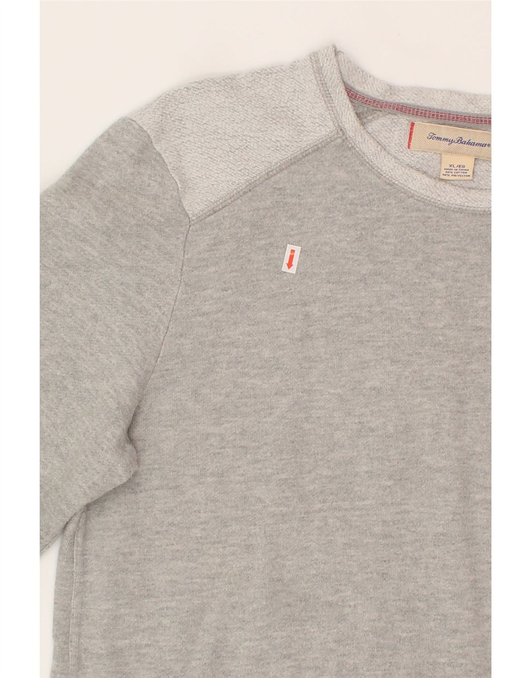 TOMMY BAHAMA Womens Sweatshirt Jumper UK 18 XL Grey Colourblock Cotton Vintage Tommy Bahama and Second-Hand Tommy Bahama from Messina Hembry 