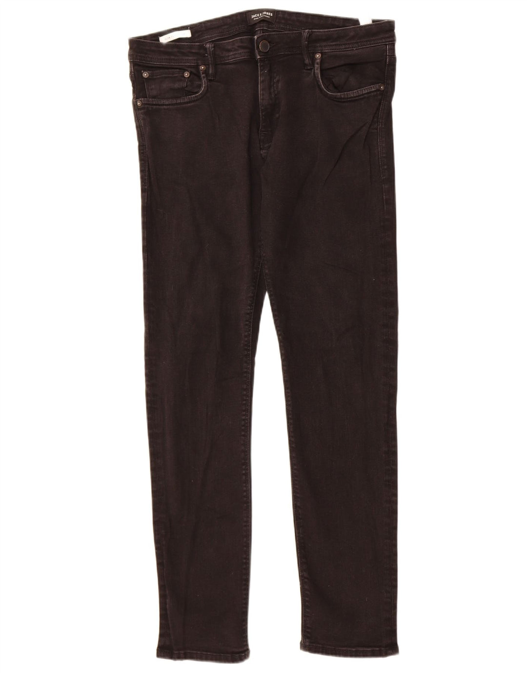 Jack & Jones Masculino GLENN Slim Jeans W34 L32 Algodão Preto