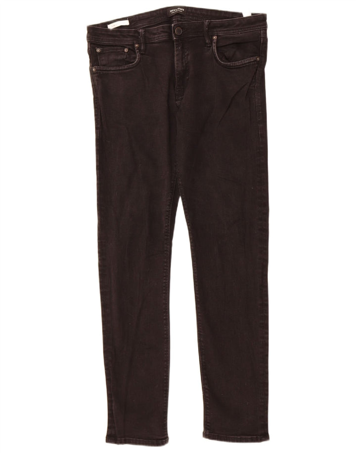 Jack & Jones Masculino GLENN Slim Jeans W34 L32 Algodão Preto