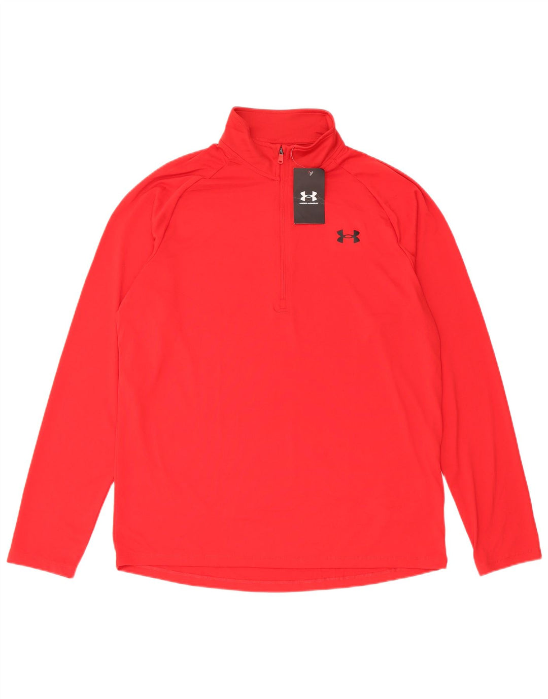 Under Armour Mens Loose Fit Zip Neck Pulôver Treino Top Grande Vermelho