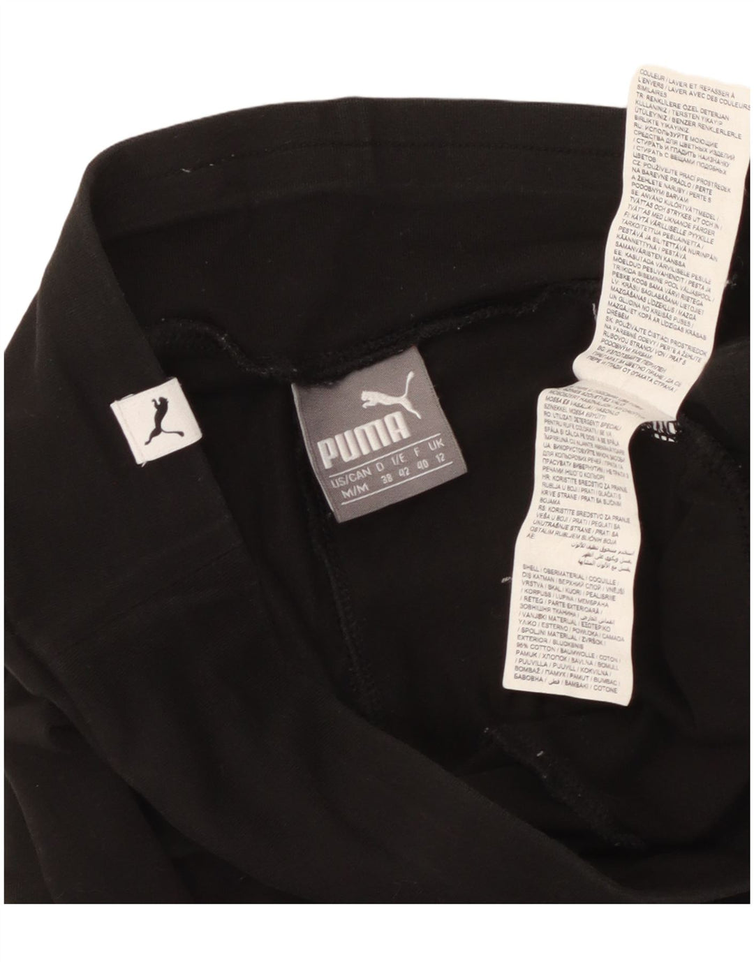 Leggings Puma Feminino UK 12 Médio Algodão Preto