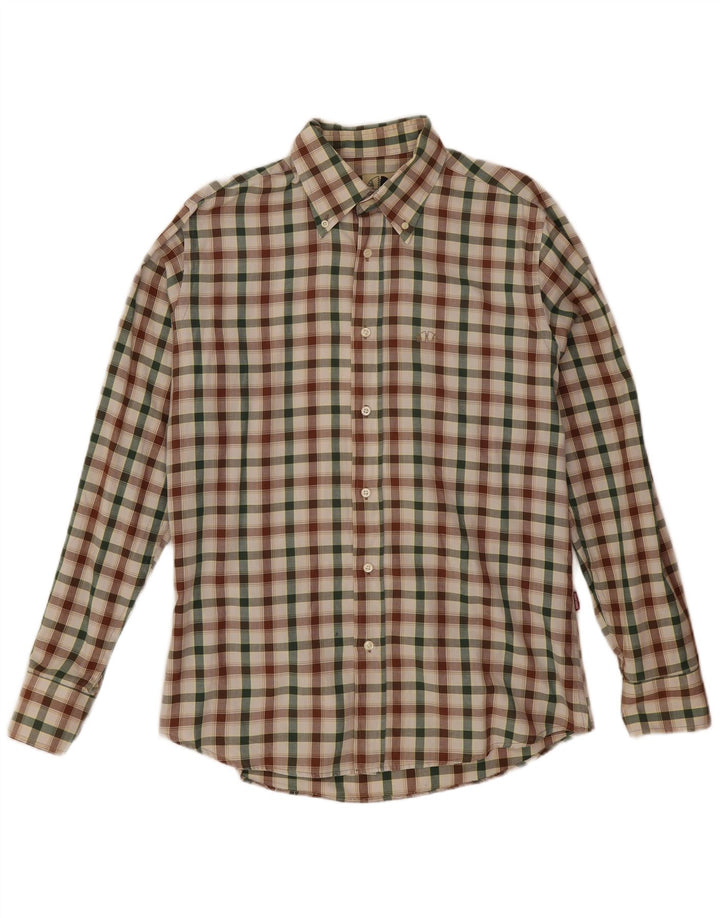 Camisa masculina Americanino grande de algodão xadrez multicolorido