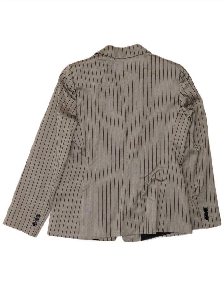 Jaqueta blazer feminina Armani Collezioni com 2 botões IT 46 risca de giz cinza grande