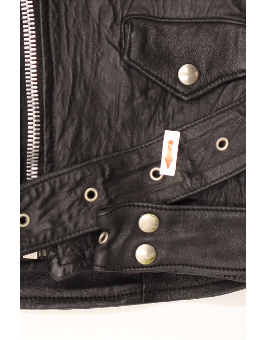 Vintage Mens Leather Biker Jacket UK 38 Medium Black