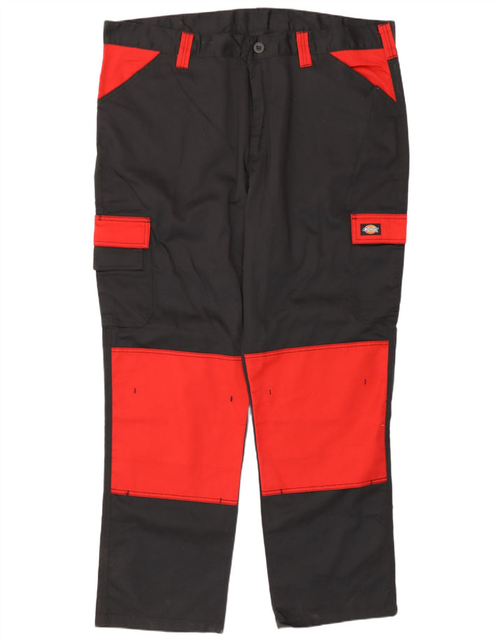 Calças cargo retas masculinas Dickies W44 L31 poliéster colorblock preto
