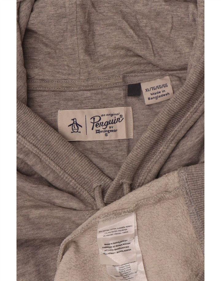 PENGUIN Mens moletom com capuz XL algodão cinza