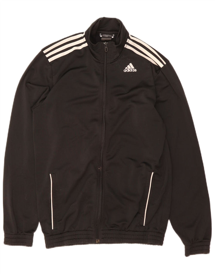 Adidas Mens Tracksuit Top Jacket UK 38/40 Médio Preto Poliéster