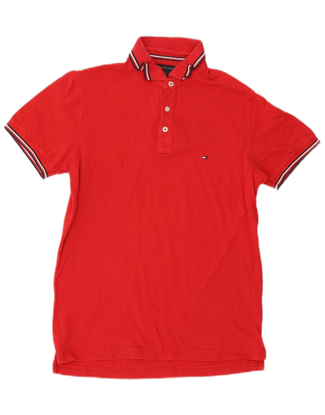Camisa polo masculina Tommy Hilfiger Slim Fit vermelha média