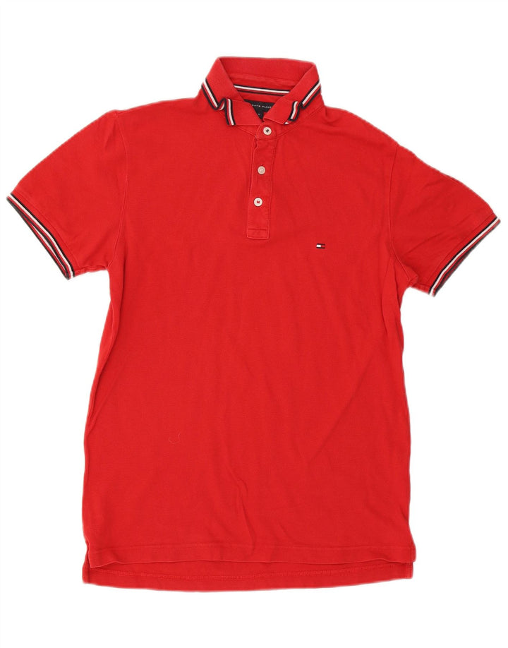 Camisa polo masculina Tommy Hilfiger Slim Fit vermelha média