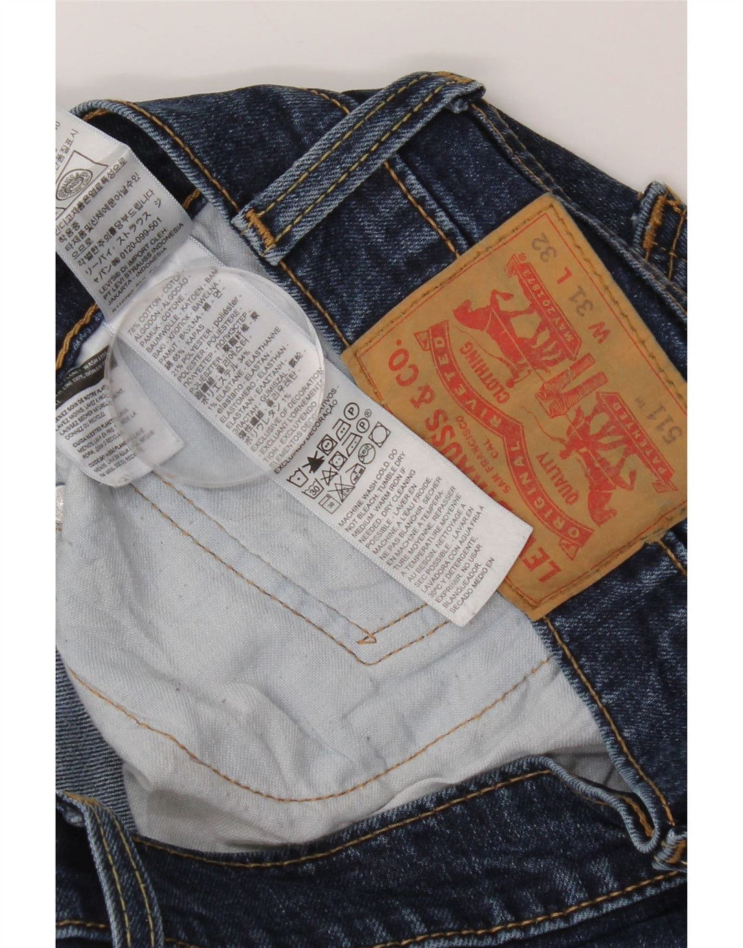 Calça Jeans Levis 511 Slim Masculina W31 L32 Azul Algodão