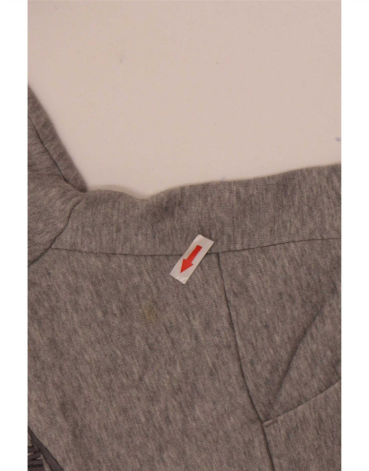 Nike Womens Tracksuit Top Jacket UK 10/12 Médio Cinza Flecked Algodão