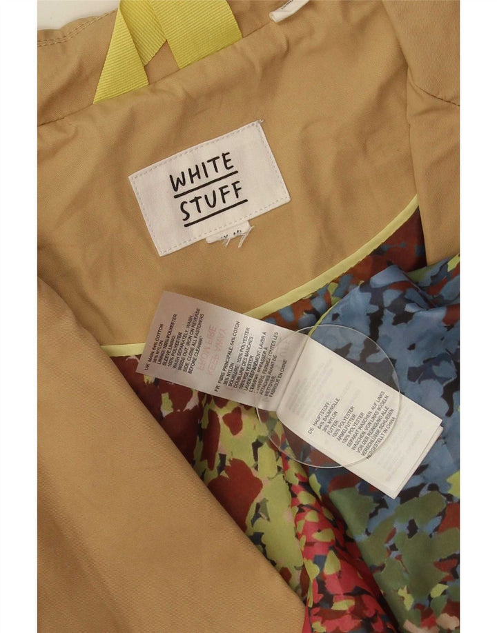 Casaco impermeável feminino White Stuff UK 14 algodão bege médio
