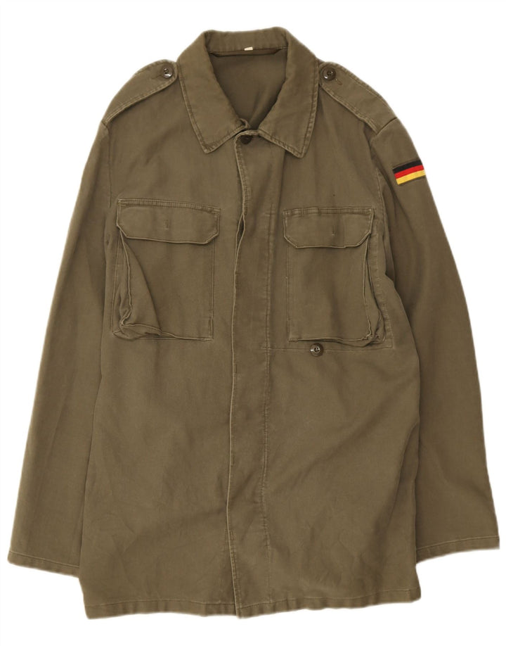 Jaqueta militar masculina vintage UK 38 médio cáqui