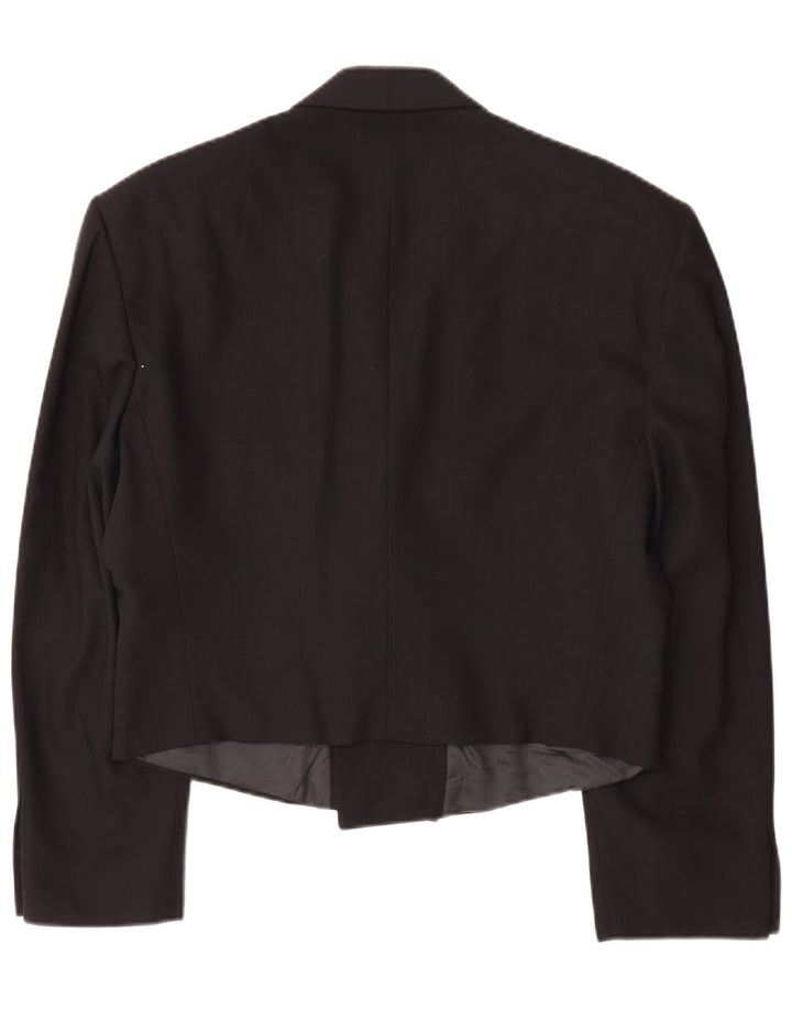 Jaqueta blazer masculina vintage com peito duplo IT 50 grande lã preta