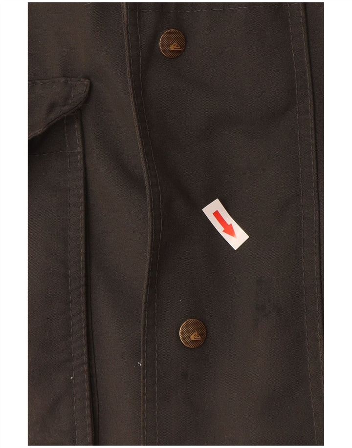 Jaqueta corta-vento masculina Quiksilver com capuz UK 38 poliéster cinza médio