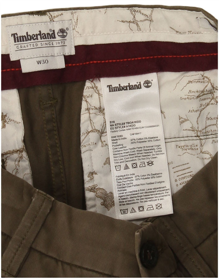 Timberland Mens Chino Shorts W30 Médio Algodão Cáqui