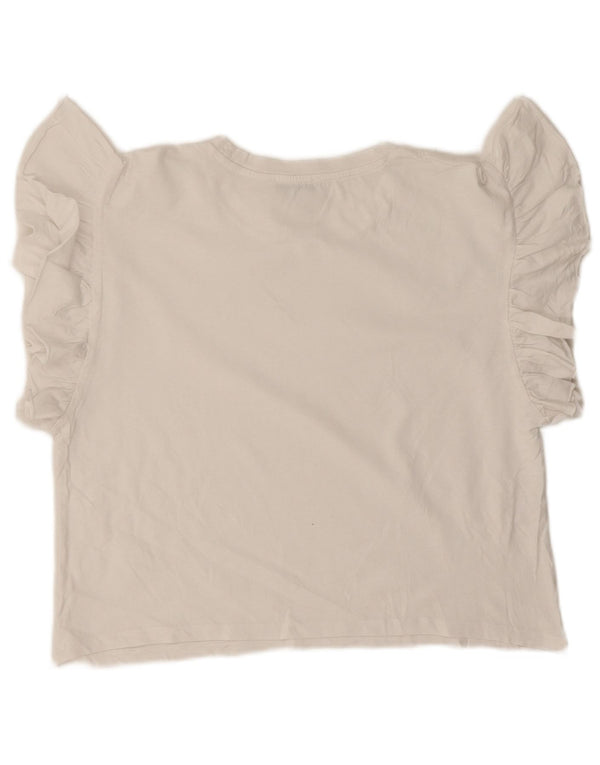 Zara Camiseta Feminina Oversized Crop Top UK 10 Pequena Branca