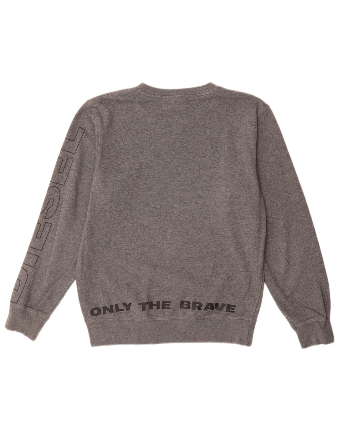 Diesel masculino moletom gráfico jumper pequeno algodão cinza