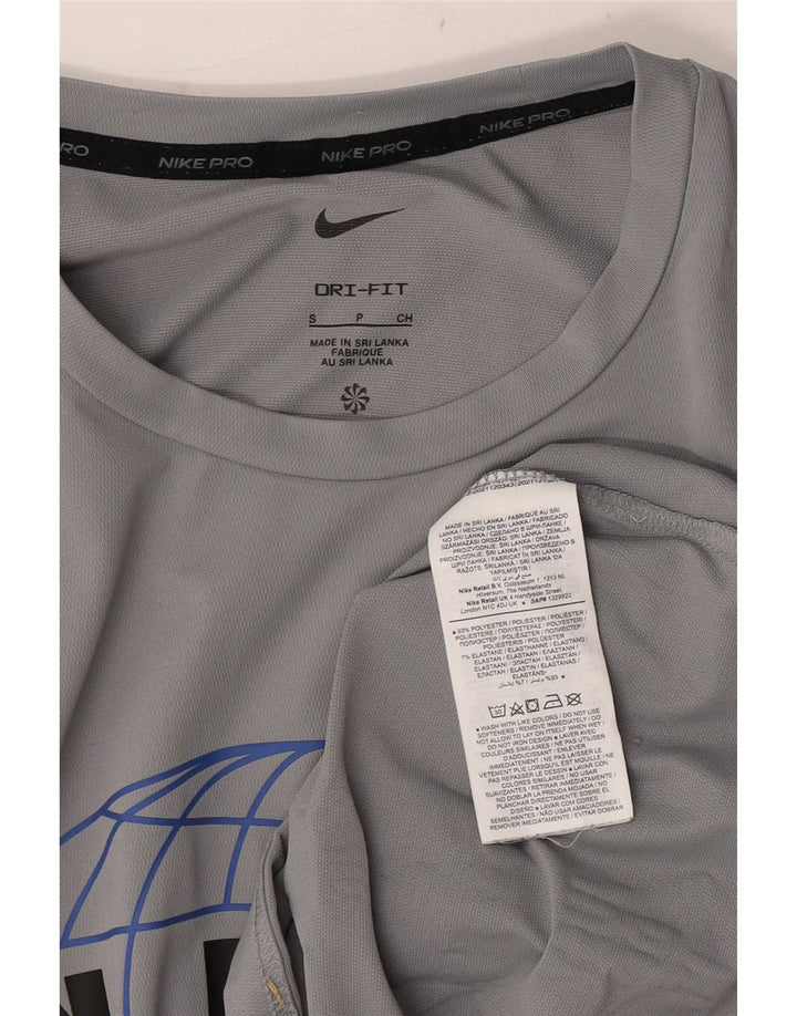 Camiseta Nike Masculina Dri Fit Graphic Top Pequeno Poliéster Cinza